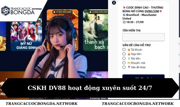 CSKH DV88 hoạt động xuyên suốt 24/7